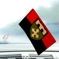 Автомобільний прапорець 91 окремий Охтирський полк оперативного забезпечення Червоно-чорний