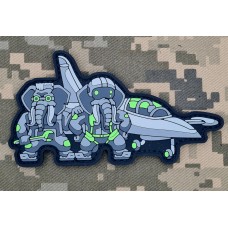 PVC патч Слон Повітряні сили Grey