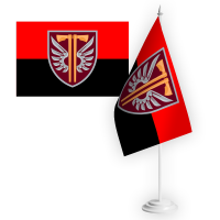 Настільний прапорець 77 ОАеМБр знак ДШВ червоно-чорний