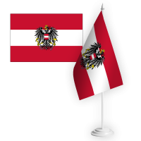 Настільний прапорець Австрія (з гербом)