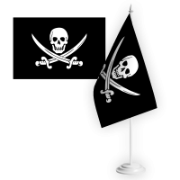 Настільний піратський прапорець з пластиковою підставкою