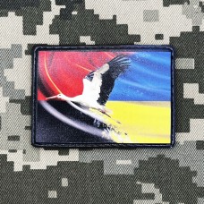 Купить PVC шеврон комбінований папор України лелека в интернет-магазине Каптерка в Киеве и Украине