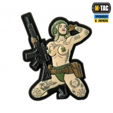 PVC шеврон Tactical girl tattoo Руна Grey