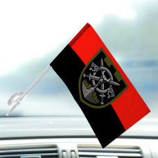 Авто прапорець 128 ОБ ТрО червоно-чорний