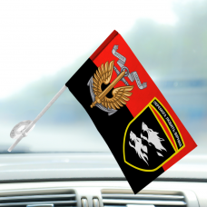 Автомобільний прапорець 38 ОБрМП червоно-чорний 2 знаки