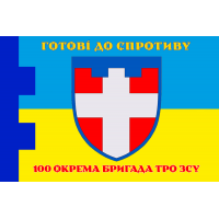 Прапор 100 ОБр ТрО Волинська область