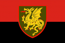 Прапор 107 РеАБр з новим знаком Червоно-чорний