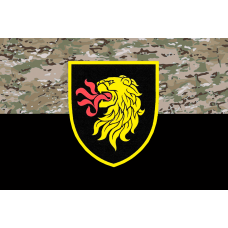 Прапор 4 ОТБр camo з новим знаком бригади