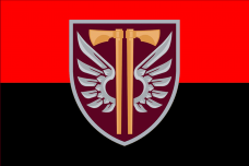 Прапор 77 ОАеМБр Червоно-чорний