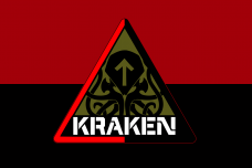 Купить Прапор Спецпідрозділ «Kraken» Червоно-чорний в интернет-магазине Каптерка в Киеве и Украине