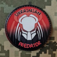 PVC шеврон Ukrainian Predator червоно-чорний