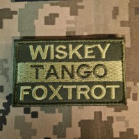 Нашивка Whiskey Thango Foxtrot Olive