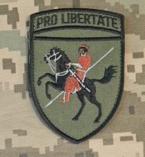 Шеврон 110 ОМБр з девізом Pro Libertate олива