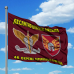 Прапор 46 окрема аеромобільна бригада з новим шевроном і знаком ДШВ
