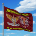 Прапор 77 окрема аеромобільна бригада з шевроном і знаком ДШВ ЗСУ
