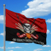 Прапор 47 ОАБр червоно-чорний з черепом в береті