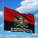 Прапор 92 ОМБр з черепом в береті Червоно-чорний