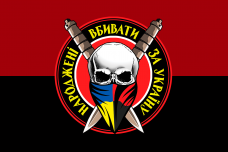 Прапор НАРОДЖЕНІ ВБИВАТИ ЗА УКРАЇНУ червоно-чорний (патріотична хустка)	