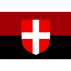 Прапор з гербом Волинської Області червоно-чорний