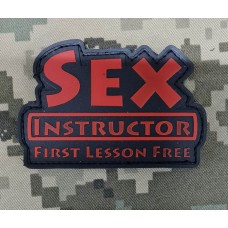 PVC шеврон Sex Instructor червоно-чорний