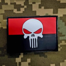 Купить PVC шеврон Punisher прапор Червоно чорний в интернет-магазине Каптерка в Киеве и Украине