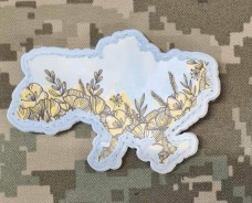PVC шеврон мапа України з квітами