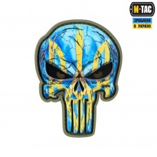 Купить Шеврон Punisher синьо жовтий Тризуб М-Тас Світлонакопичувальний в интернет-магазине Каптерка в Киеве и Украине