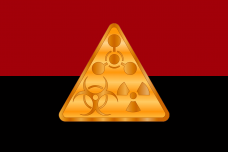 Прапор РХБЗ червоно чорний