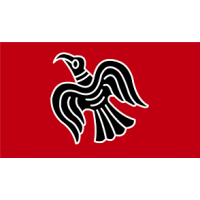 Прапор Ворон чорний на червоному