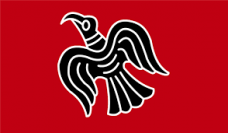 Прапор Ворон чорний на червоному
