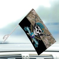 Автомобільний прапорець 1 батальйон 35 ОБрМП Camo череп в береті