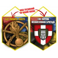 Вимпел 100 ОМБр і знак Піхоти Combo