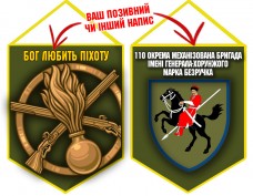Вимпел 110 ОМБр і знак Піхоти олива