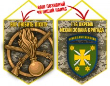 Вимпел 116 ОМБр і знак Піхоти піксель