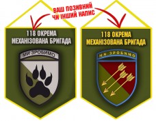 Вимпел 118 ОМБр 2 знаки олива