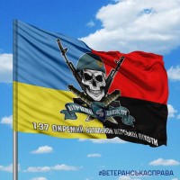 Прапор 137 окремий батальйон морської піхоти череп в береті Combo