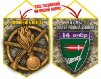 Вимпел 14 ОМБр і знак Піхоти піксель