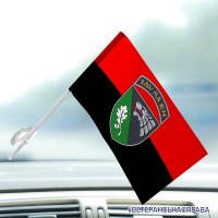 Автомобільний прапорець 144 центр ССО червоно-чорний