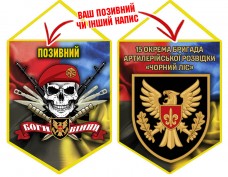 Вимпел 15 ОАБр череп в береті Combo