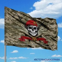 Прапор 15 ОБрАР череп в береті піксель