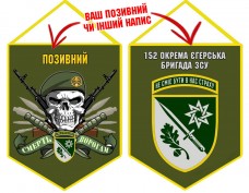 Вимпел 152 ОЄБр Череп в береті олива