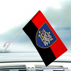 Автомобільний прапорець 153 ОМБр старий шеврон червоно-чорний