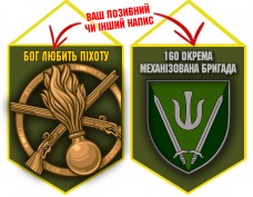 Вимпел 160 ОМБр і знак Піхоти олива