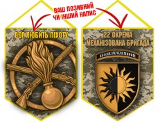 Вимпел 22 ОМБр і знак Піхоти піксель