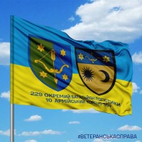 Прапор 229 окремий батальйон логістики 10 армійський корпус з написом