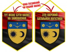 Вимпел 229 окремий батальйон логістики червоно-чорний