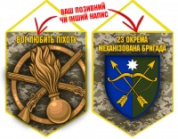 Вимпел 23 ОМБр і знак Піхоти піксель