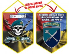 Вимпел 30 Корпус Морської Піхоти череп в береті Combo