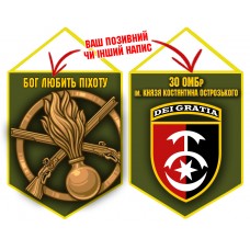 Вимпел 30 ОМБр і знак Піхоти олива