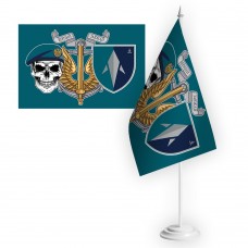 Настільний прапорець Батальйон БПС Катран 35 ОБрМП череп в береті та знак Морської піхоти